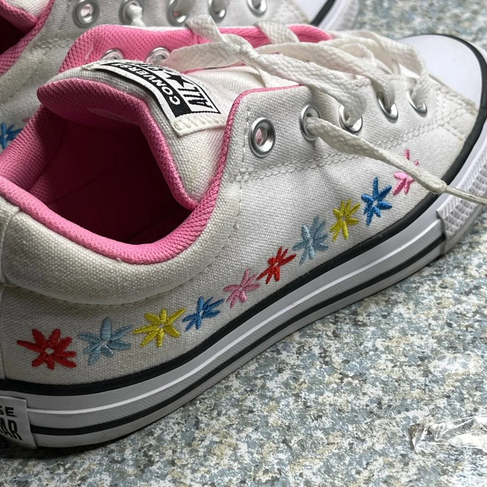 Converse Shoes CTAS Street Slip Youth 3 White Canvas Pink Floral A09815F Sneaker
